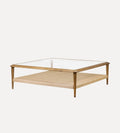 Lumi Coffee Table - Overall Dimensions: 50 W x 50 D x 16 H | Shelf Clearance from Floor: 5 H The Lumi Coffee Table is where sculptural form meets