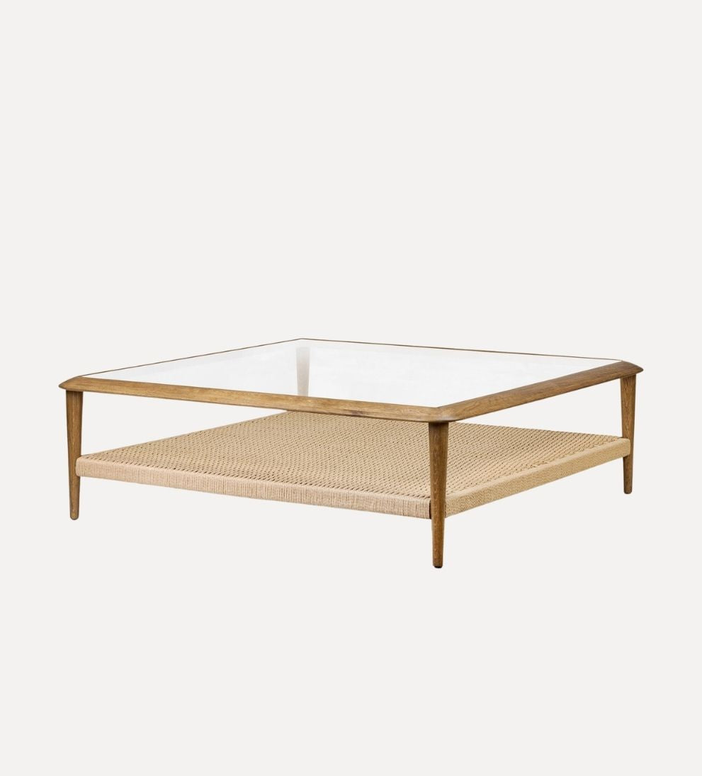 Lumi Coffee Table - Overall Dimensions: 50 W x 50 D x 16 H | Shelf Clearance from Floor: 5 H The Lumi Coffee Table is where sculptural form meets