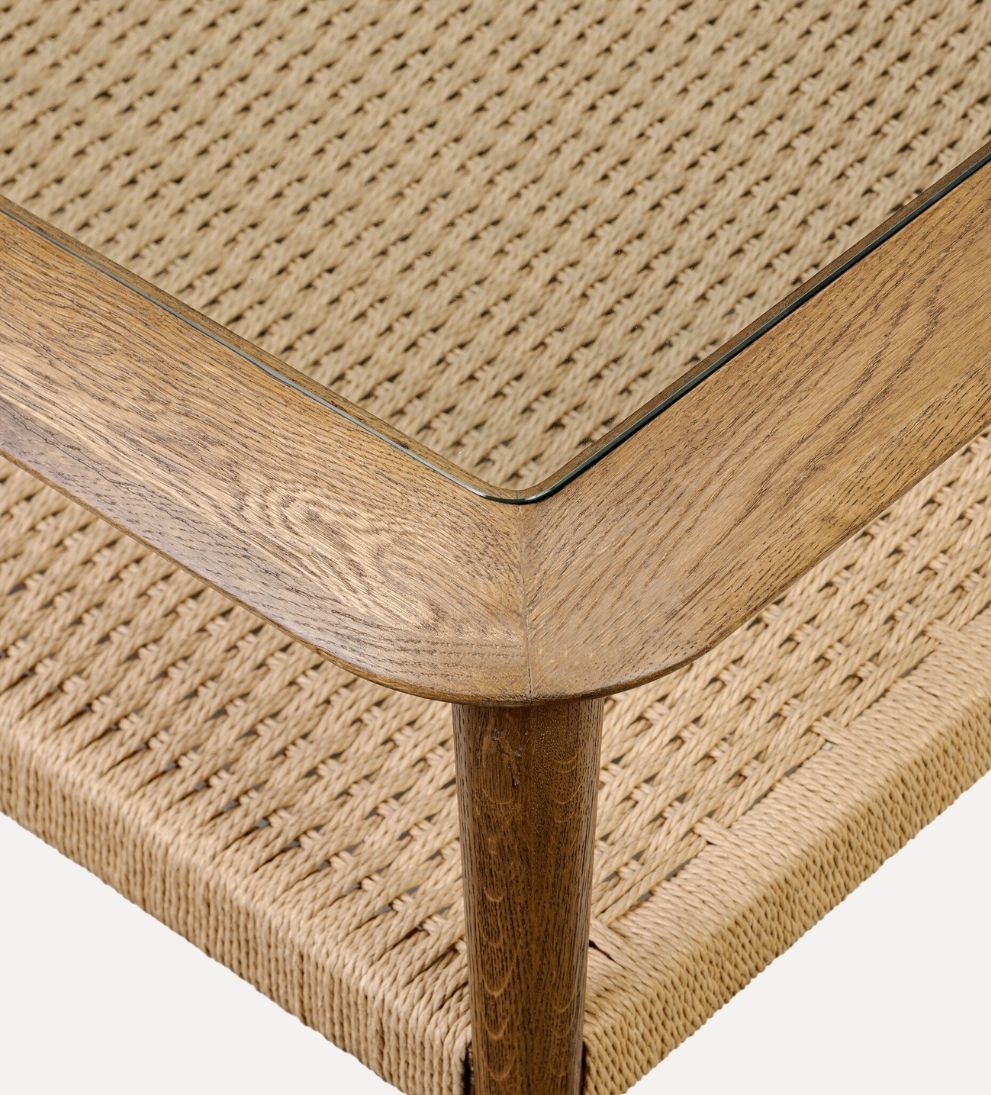 Lumi Coffee Table - Overall Dimensions: 50 W x 50 D x 16 H | Shelf Clearance from Floor: 5 H The Lumi Coffee Table is where sculptural form meets