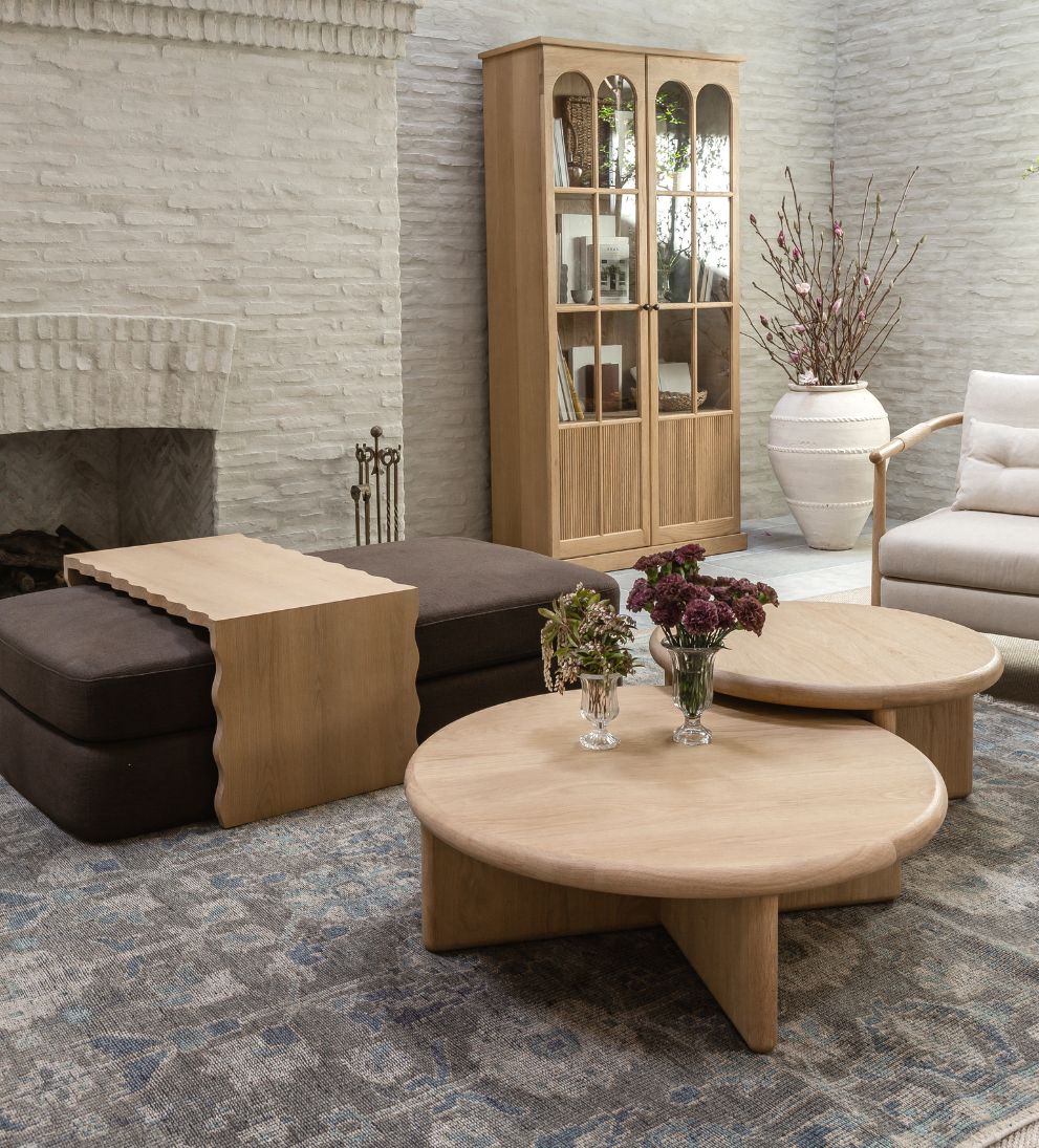 Mason White Oak Scalloped Custom Coffee Table - Dimensions: 60 L x 36 W x 16 H?|?Weight: 114.4 lbs?Kick your feet up and relax in style with the Mason