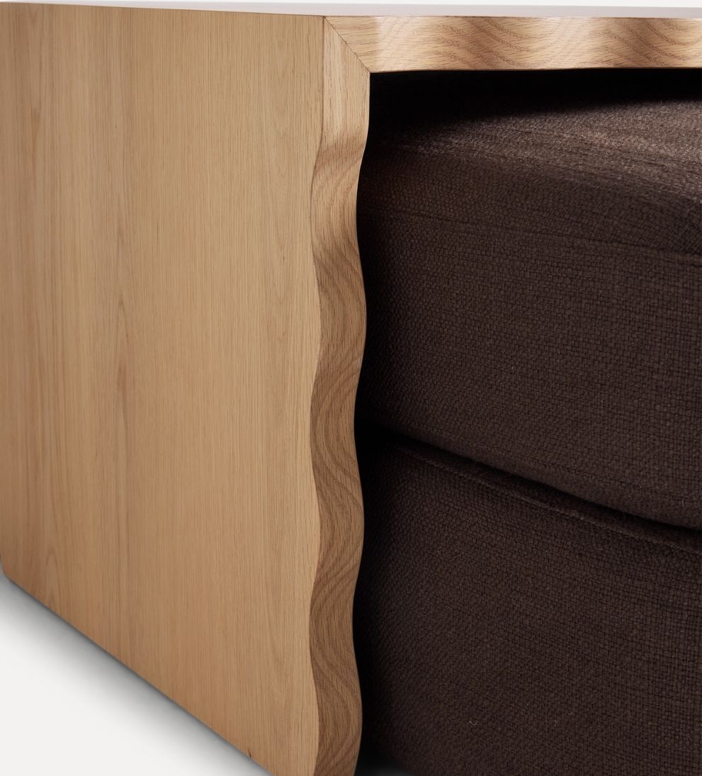 Mason White Oak Scalloped Custom Coffee Table - Dimensions: 60 L x 36 W x 16 H?|?Weight: 114.4 lbs?Kick your feet up and relax in style with the Mason