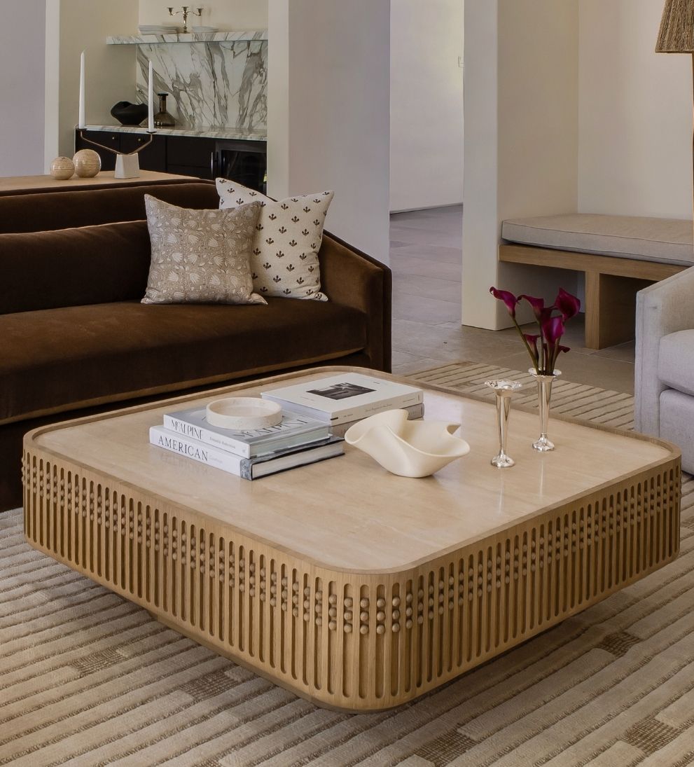 Menton Coffee Table - Dimensions: 46 L ¡Á 46 W ¡Á 16 H |?Weight: 342 lbs (yes, she¡¯s solid¡ªlike really solid)Say hello to the anchor of your living