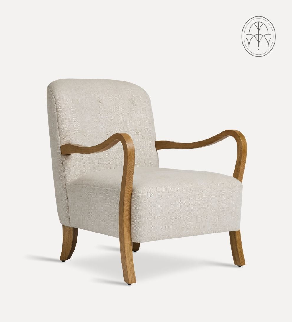 Milos Custom Walnut Lounge Chair - Dimensions: 29.5 W x 32 3/4 D x 36 H | Seat Height: 18 | Seat Depth: 23.25 | Seat Width: 25.75 | Back Height: 18 |