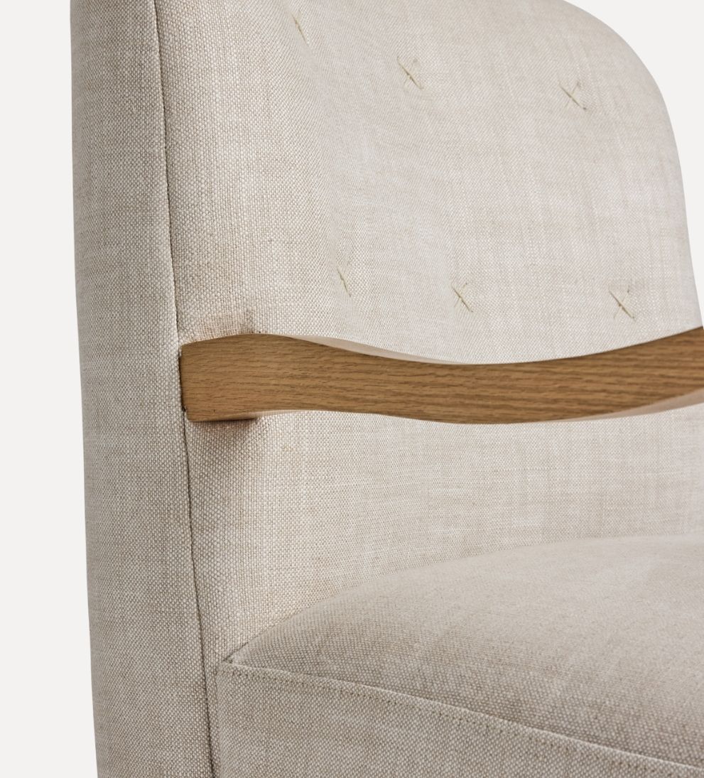 Milos Custom Walnut Lounge Chair - Dimensions: 29.5 W x 32 3/4 D x 36 H | Seat Height: 18 | Seat Depth: 23.25 | Seat Width: 25.75 | Back Height: 18 |
