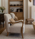 Milos Custom Walnut Lounge Chair - Dimensions: 29.5 W x 32 3/4 D x 36 H | Seat Height: 18 | Seat Depth: 23.25 | Seat Width: 25.75 | Back Height: 18 |