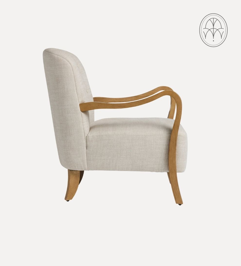 Milos Custom Walnut Lounge Chair - Dimensions: 29.5 W x 32 3/4 D x 36 H | Seat Height: 18 | Seat Depth: 23.25 | Seat Width: 25.75 | Back Height: 18 |