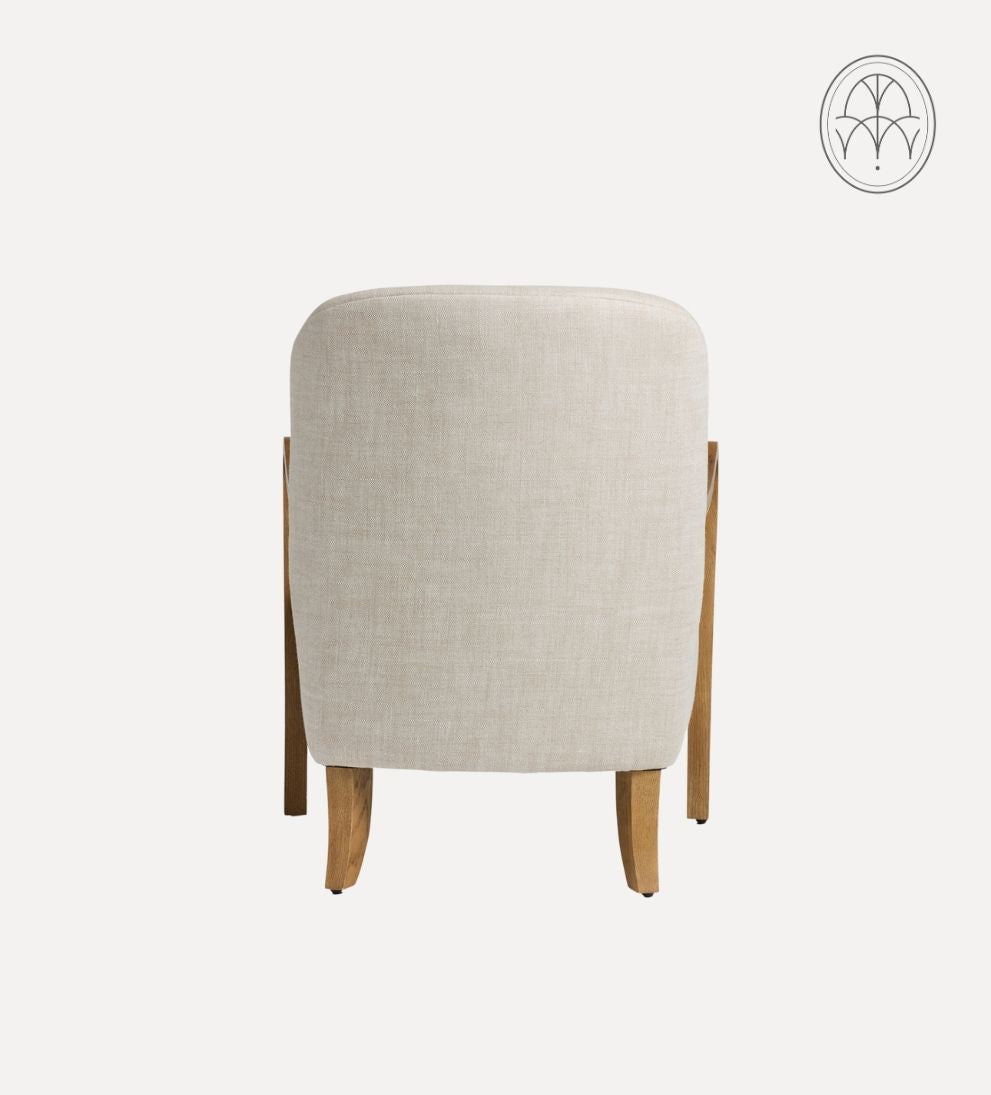 Milos Custom Walnut Lounge Chair - Dimensions: 29.5 W x 32 3/4 D x 36 H | Seat Height: 18 | Seat Depth: 23.25 | Seat Width: 25.75 | Back Height: 18 |