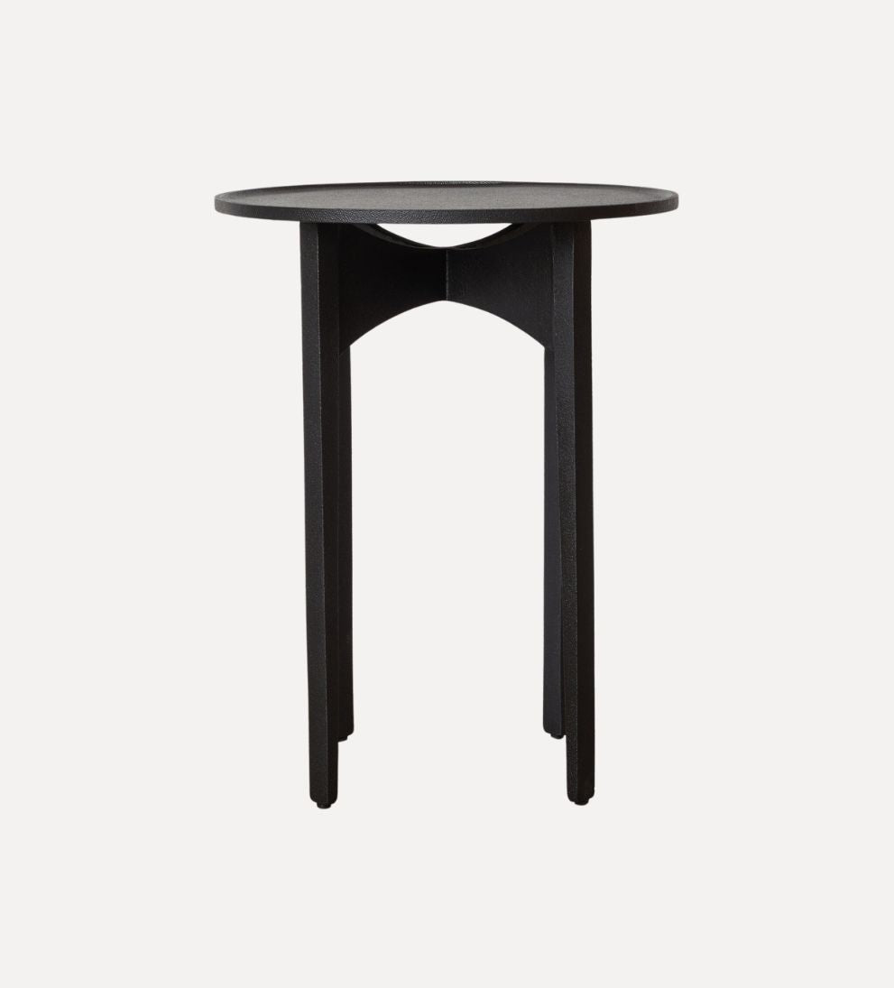 Monica End Table in Textured Iron - Overall Dimensions: 18 W x 18 D x 22 H The Monica End Table in Textured Iron is where industrial edge meets