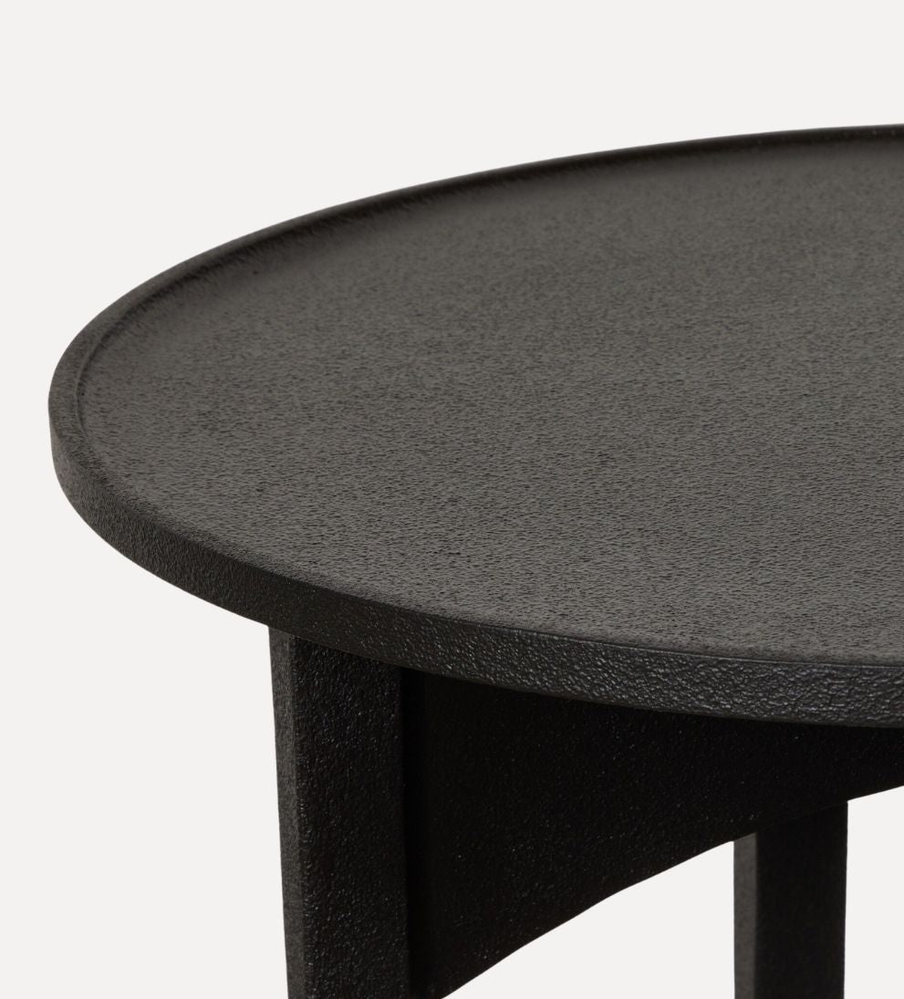 Monica End Table in Textured Iron - Overall Dimensions: 18 W x 18 D x 22 H The Monica End Table in Textured Iron is where industrial edge meets