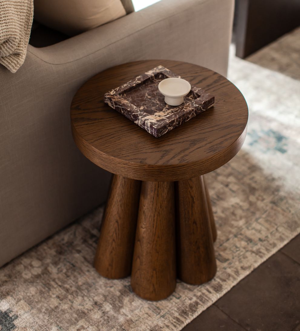 Nelson Nutmeg Side Table - Dimensions: 18 L x 18 W x 21 H |?Weight: 32 lbsThe Nelson Side Table proves that small pieces can still steal the scene.