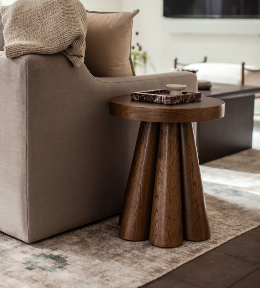 Nelson Nutmeg Side Table - Dimensions: 18 L x 18 W x 21 H |?Weight: 32 lbsThe Nelson Side Table proves that small pieces can still steal the scene.