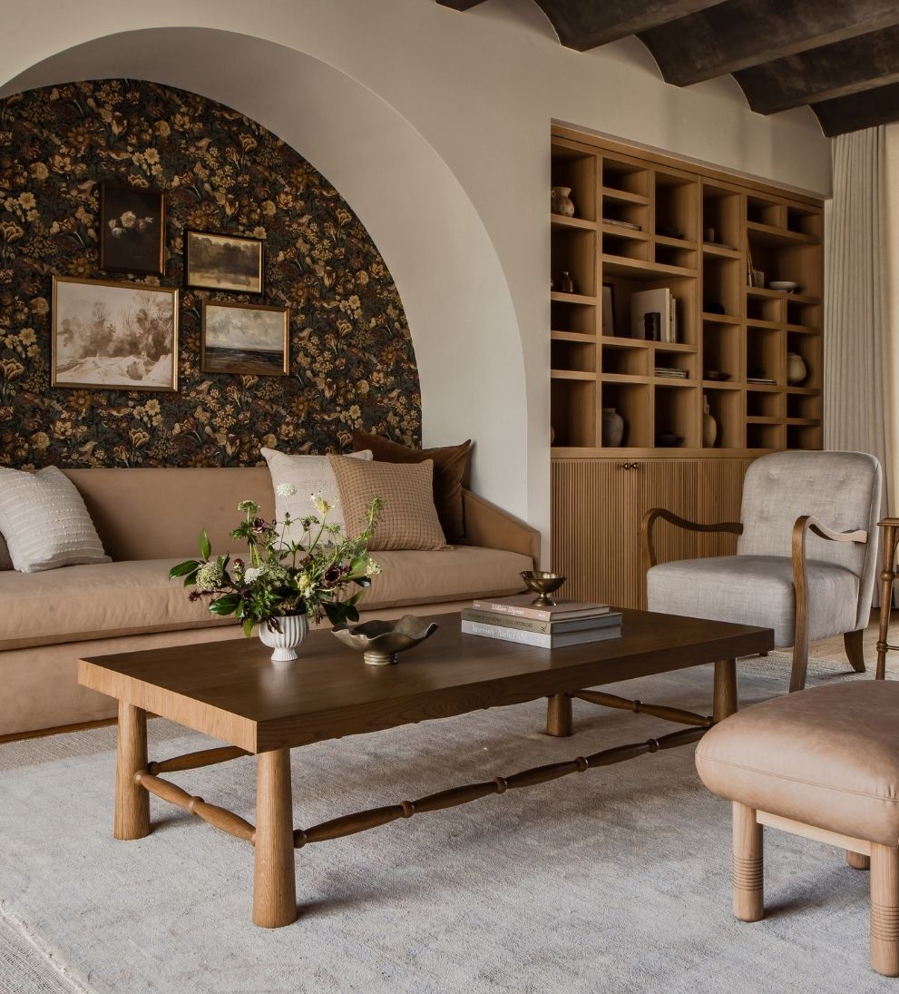 Hydrangea Chestnut Spindle Coffee Table - Simplicity and sculptural beauty come together in the Hydrangea Coffee Table, designed to anchor your living