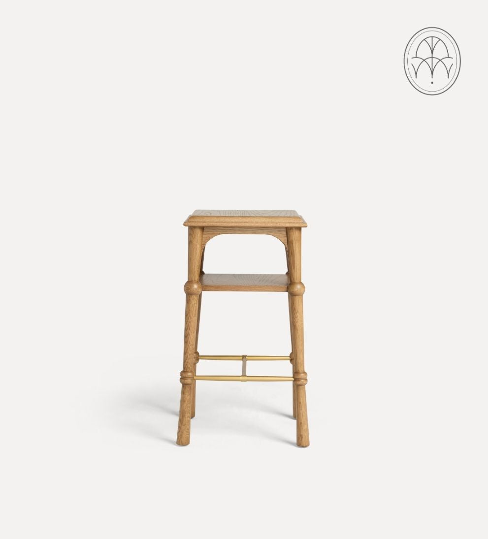 Peony Chestnut Shelf Side Table - Dimensions: 15 L x 15 W x 26 H | Distance Between Legs: 12.13Petite, poised, and quietly confident, the Peony Side