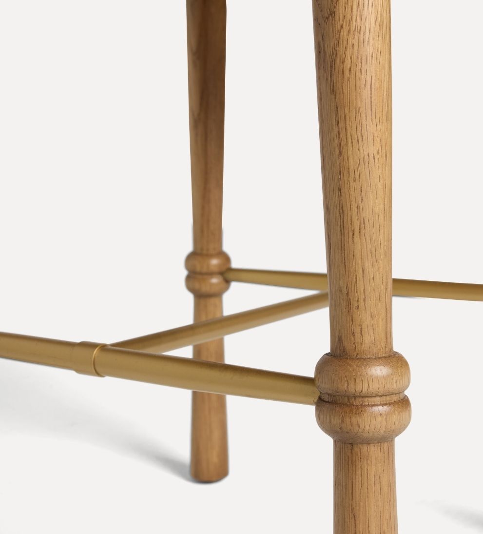 Peony Chestnut Shelf Side Table - Dimensions: 15 L x 15 W x 26 H | Distance Between Legs: 12.13Petite, poised, and quietly confident, the Peony Side