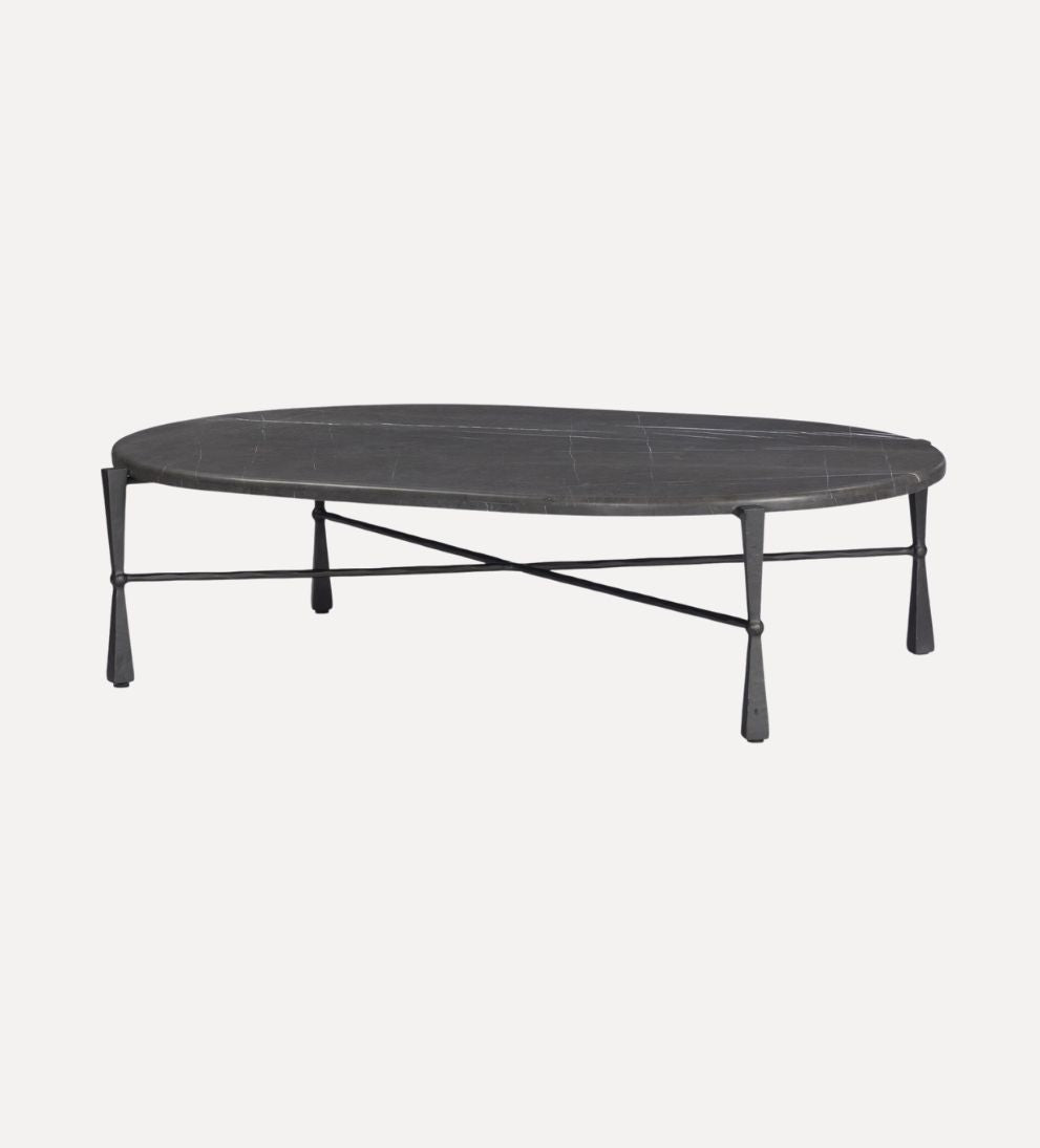 Raina Coffee Table in Grey Italian Marble - Overall Dimensions: 60 W x 35 D x 15 H The Raina Coffee Table in Grey Italian Marble is equal parts