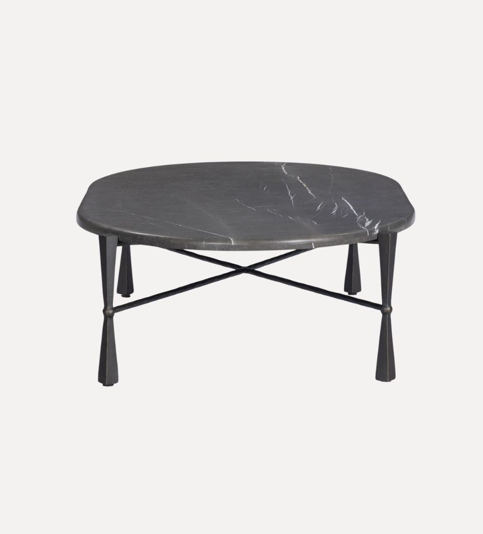 Raina Coffee Table in Grey Italian Marble - Overall Dimensions: 60 W x 35 D x 15 H The Raina Coffee Table in Grey Italian Marble is equal parts