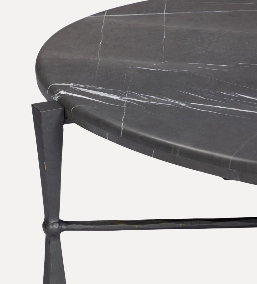 Raina Coffee Table in Grey Italian Marble - Overall Dimensions: 60 W x 35 D x 15 H The Raina Coffee Table in Grey Italian Marble is equal parts