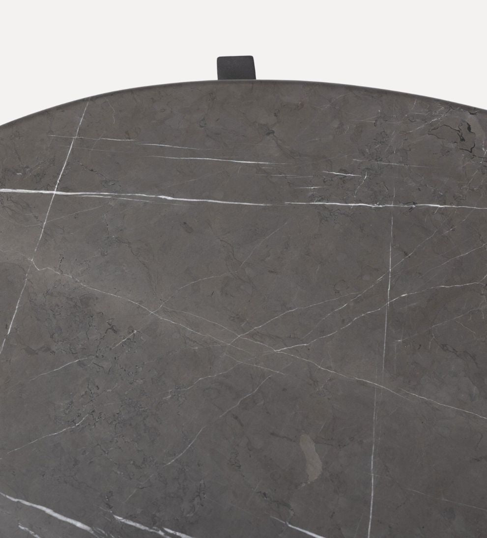 Raina Coffee Table in Grey Italian Marble - Overall Dimensions: 60 W x 35 D x 15 H The Raina Coffee Table in Grey Italian Marble is equal parts