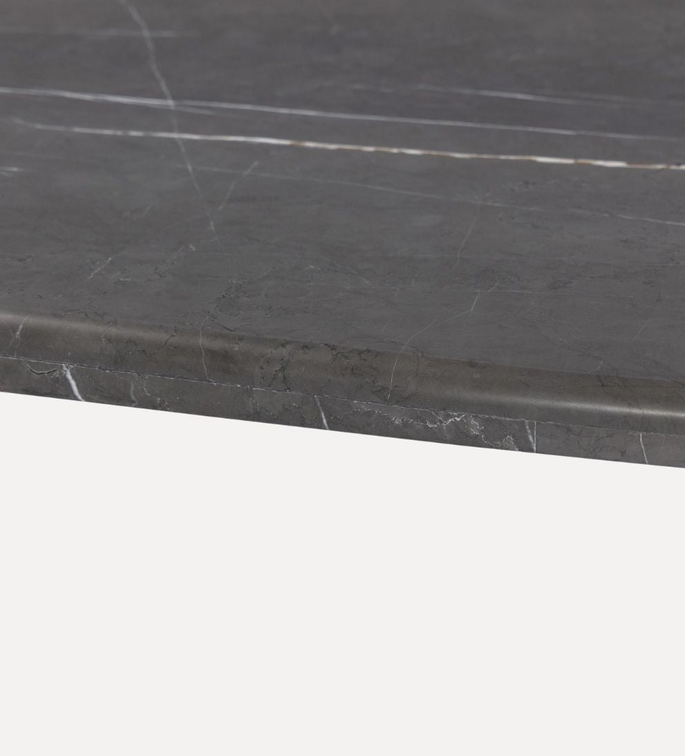 Raina Coffee Table in Grey Italian Marble - Overall Dimensions: 60 W x 35 D x 15 H The Raina Coffee Table in Grey Italian Marble is equal parts