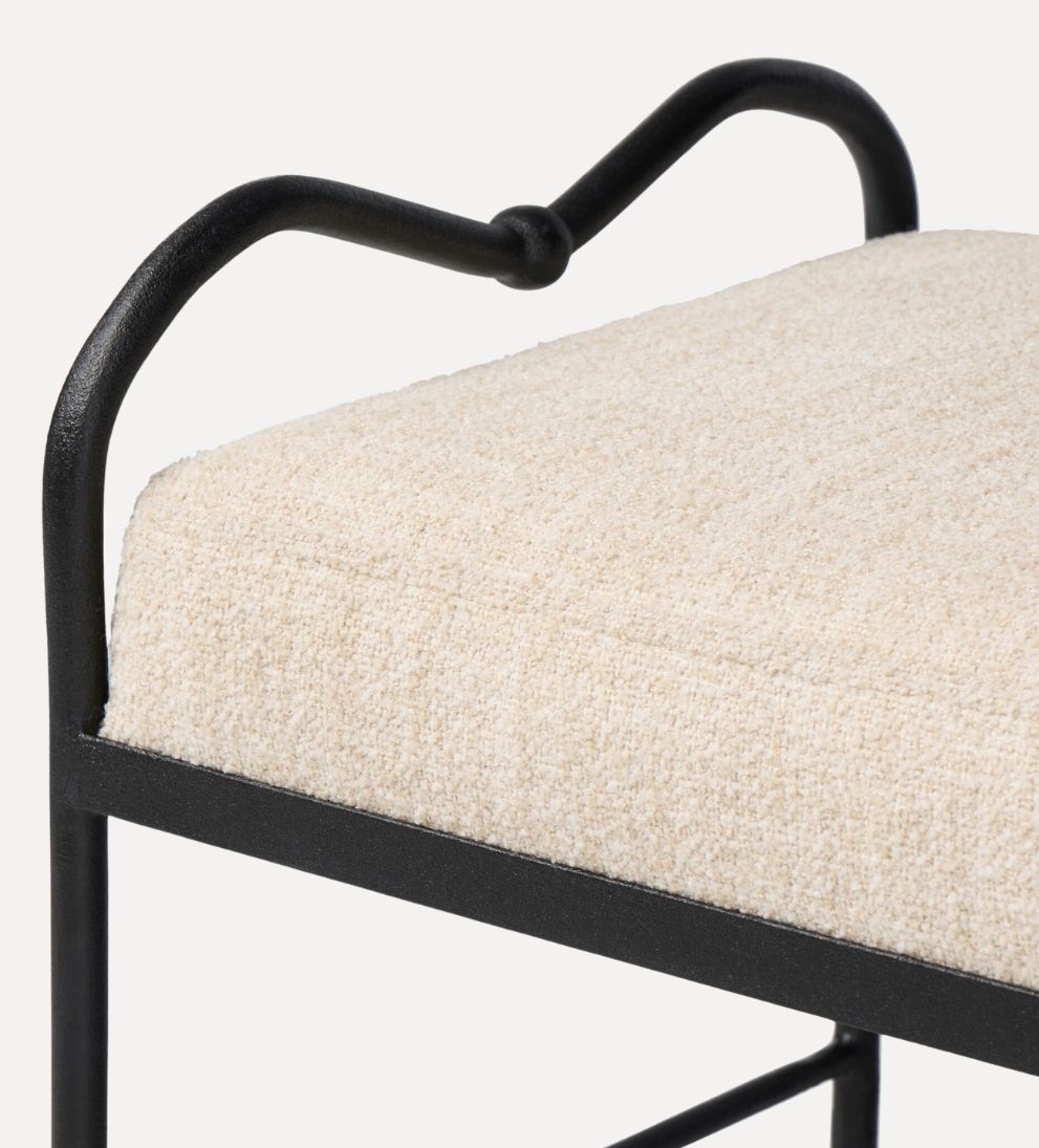 Rhodes Accent Stool – Compact Tailored Stool with Clean Lines, Versatile Extra Seating or Footrest, Polished Accent Piece for Living Space or Bedroom, 21.5"W x 21.5"D x 22"H