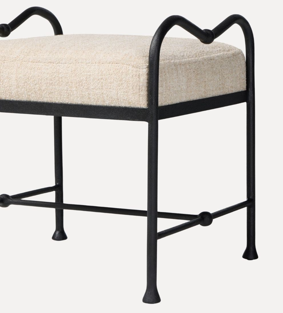 Rhodes Accent Stool – Compact Tailored Stool with Clean Lines, Versatile Extra Seating or Footrest, Polished Accent Piece for Living Space or Bedroom, 21.5"W x 21.5"D x 22"H