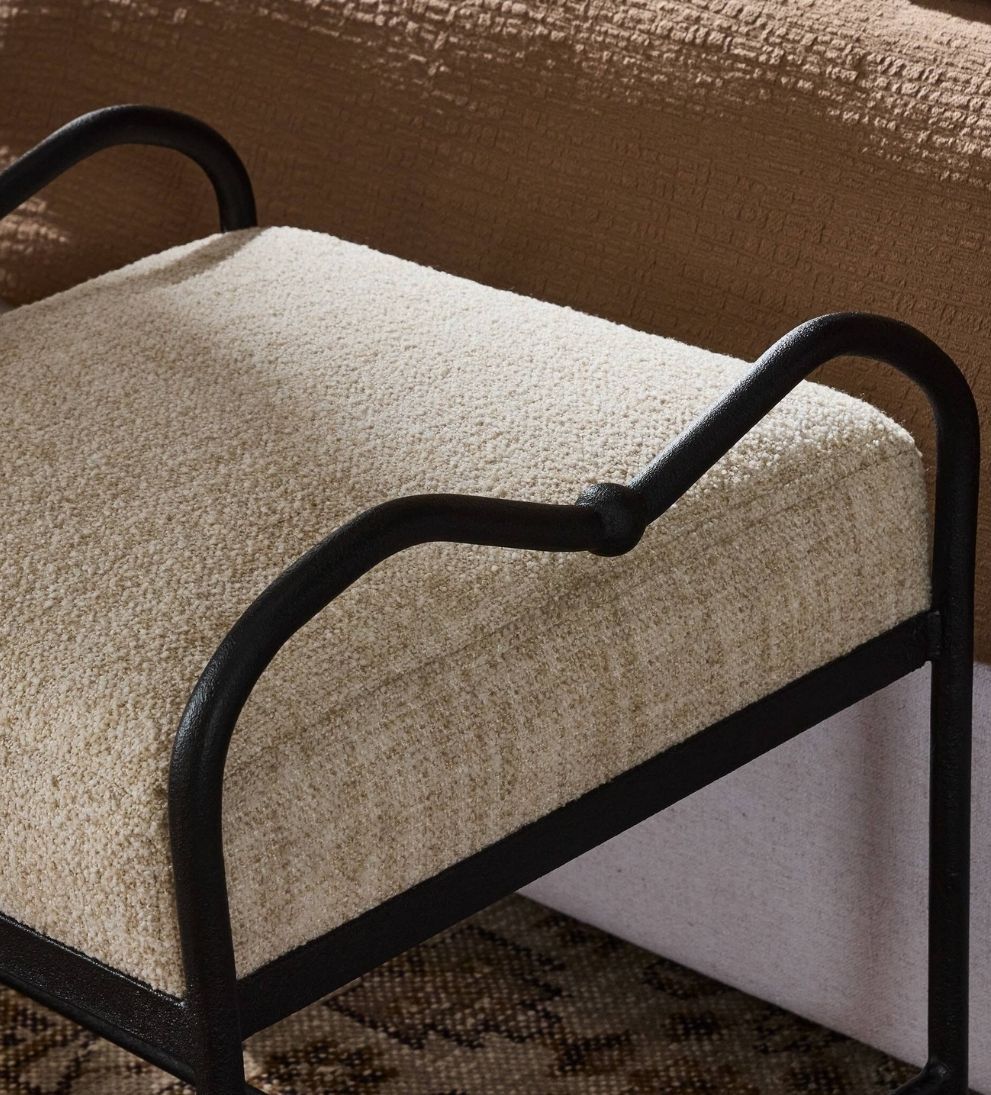 Rhodes Accent Stool – Compact Tailored Stool with Clean Lines, Versatile Extra Seating or Footrest, Polished Accent Piece for Living Space or Bedroom, 21.5"W x 21.5"D x 22"H