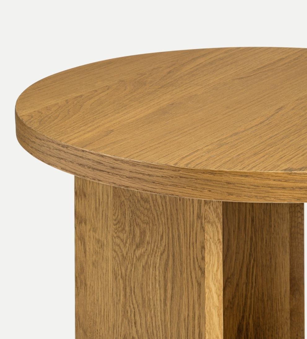 Oakland End Table – Solid Oak and Veneer End Table with Rubberwood Accents, Clean Versatile Design, Durable Elegant Accent Piece for Any Space, 24"L x 24"W x 24"H