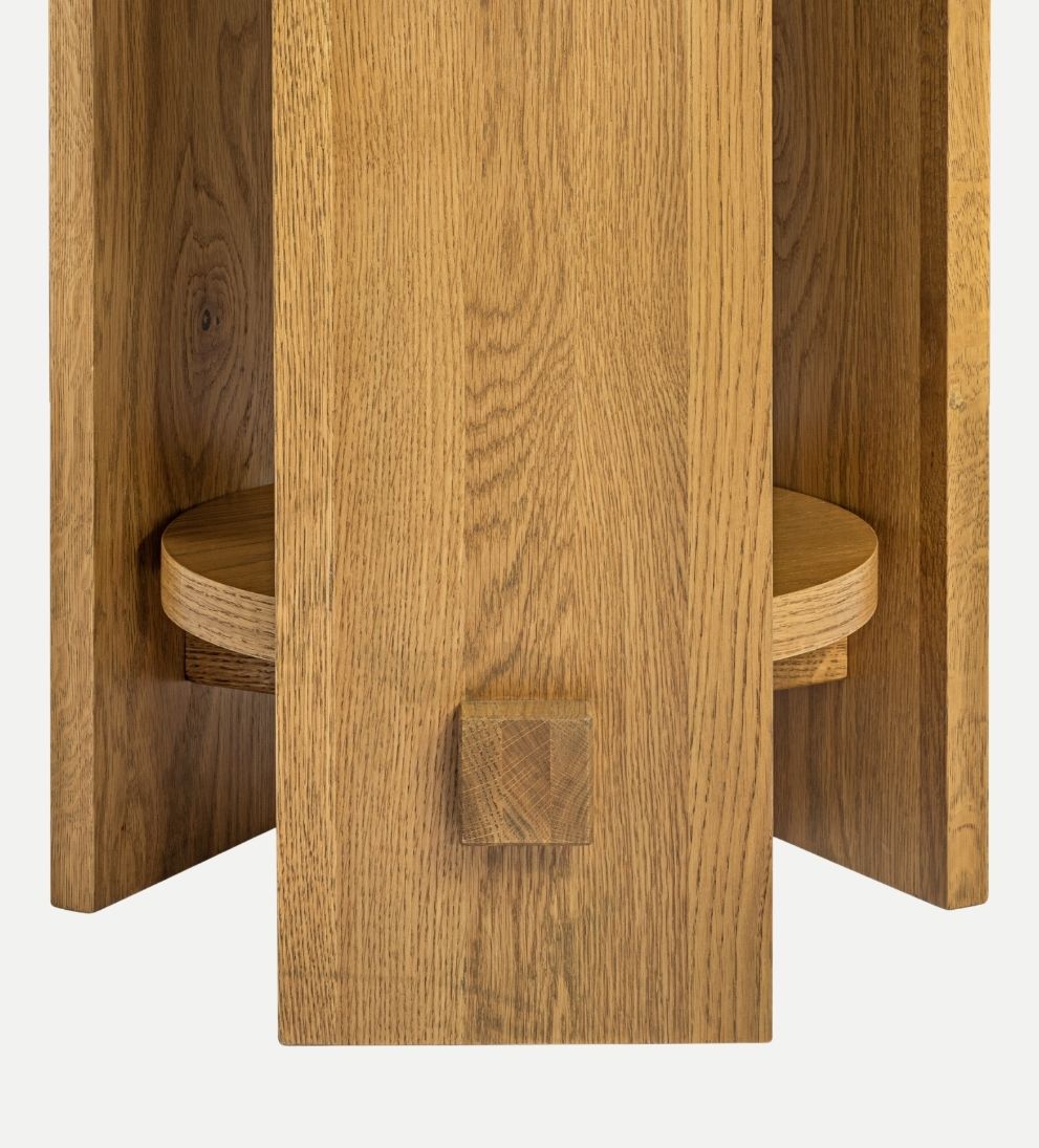 Oakland End Table – Solid Oak and Veneer End Table with Rubberwood Accents, Clean Versatile Design, Durable Elegant Accent Piece for Any Space, 24"L x 24"W x 24"H