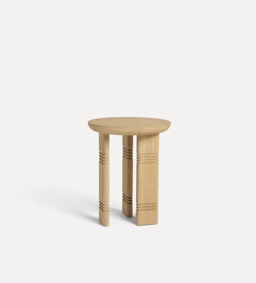 Siena Side Table - Dimensions: 18 L x 18 W x 22 H \ Weight: 21 lbsThe Siena Side Table is a study in sculptural simplicity and subtle detail.