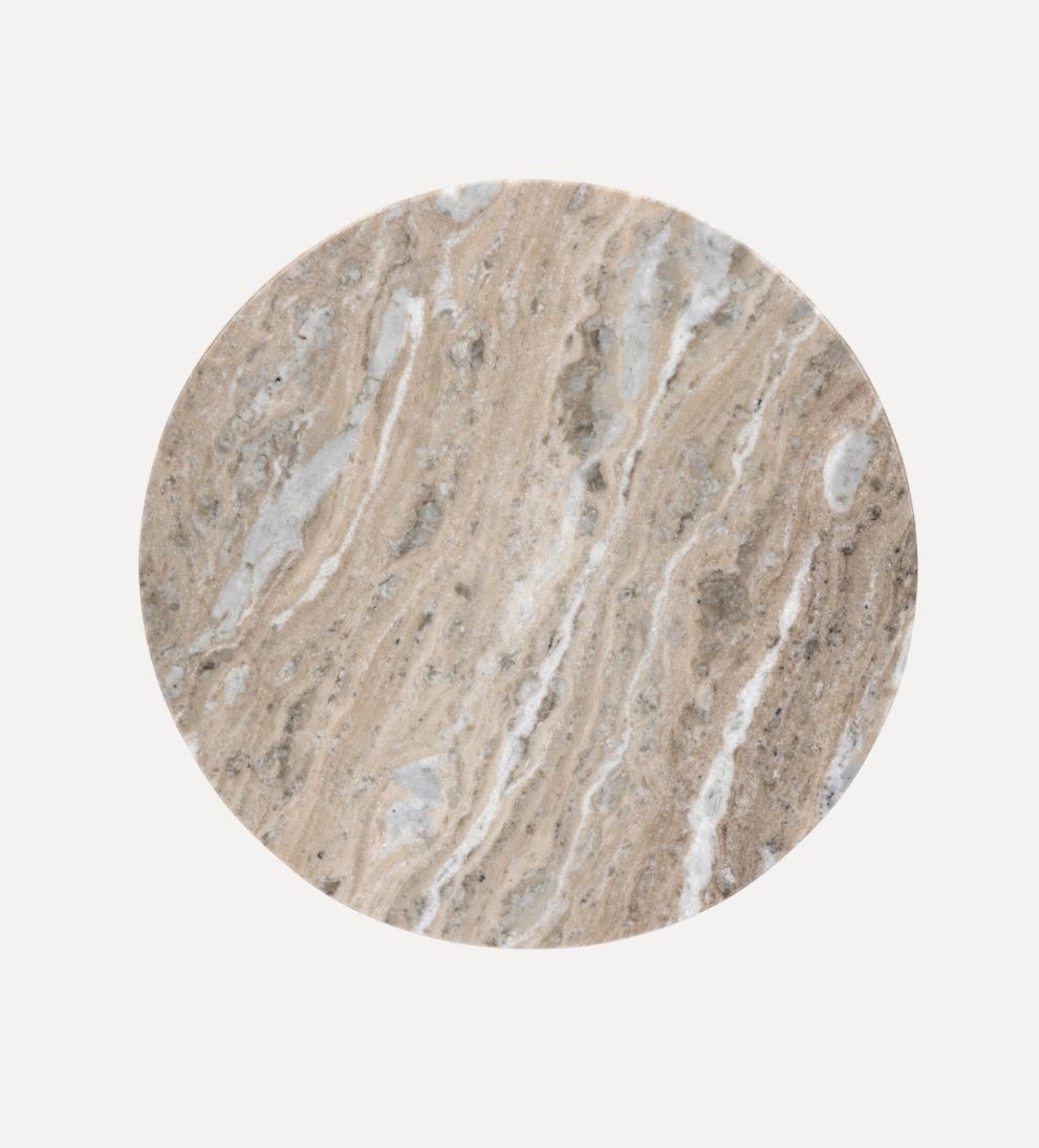 Siobhan End Table in Taupe Marble - Overall Dimensions: 16 W x 16 D x 20 HThe Siobhan End Table in Taupe Marble is a quiet statement - solid