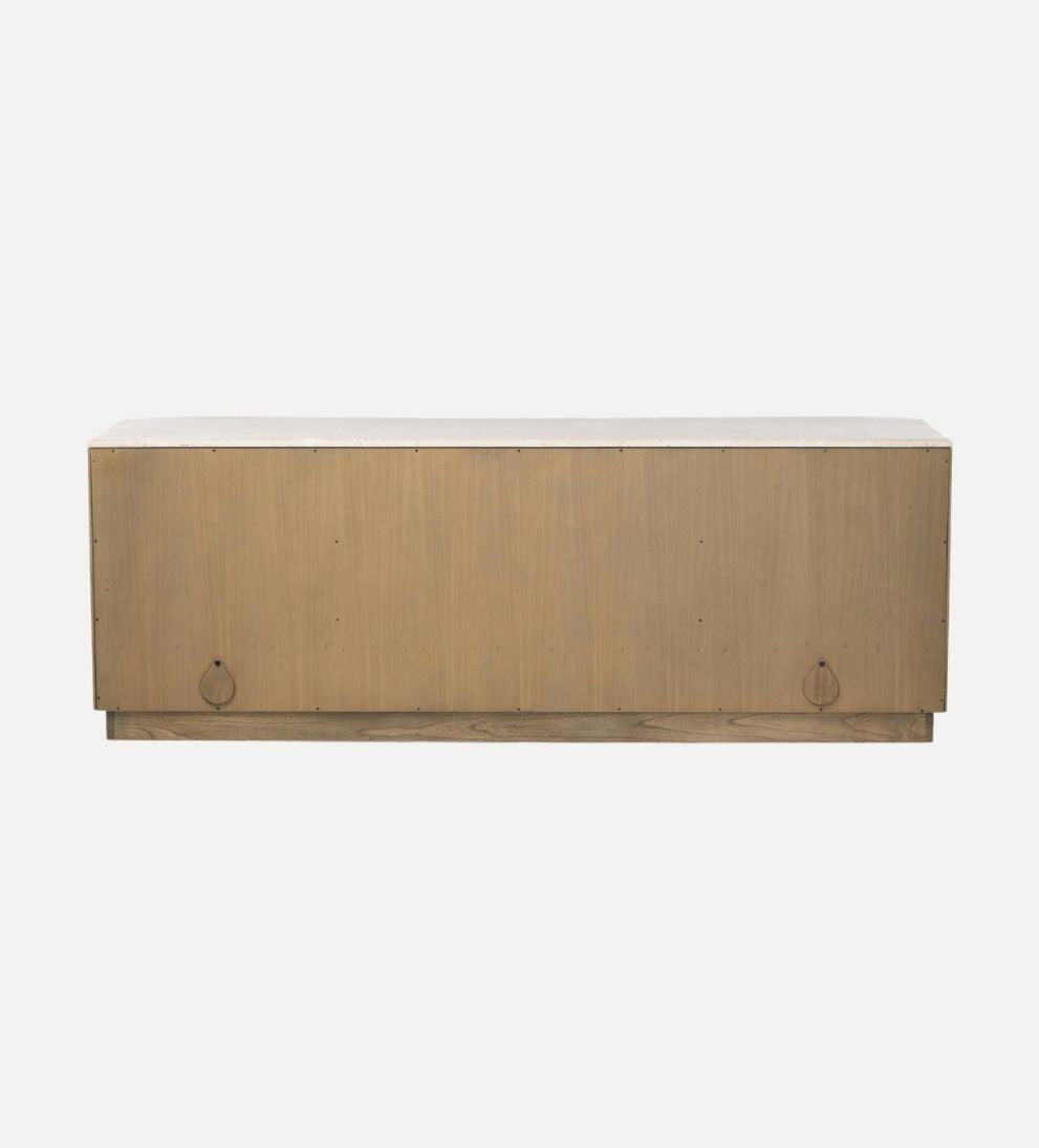 Vance Media Console – Streamlined Buffet with Warm Wood Finish, Generous Concealed Storage for Media Essentials, Clean Grounded Silhouette, 78"W x 18"D x 24"H