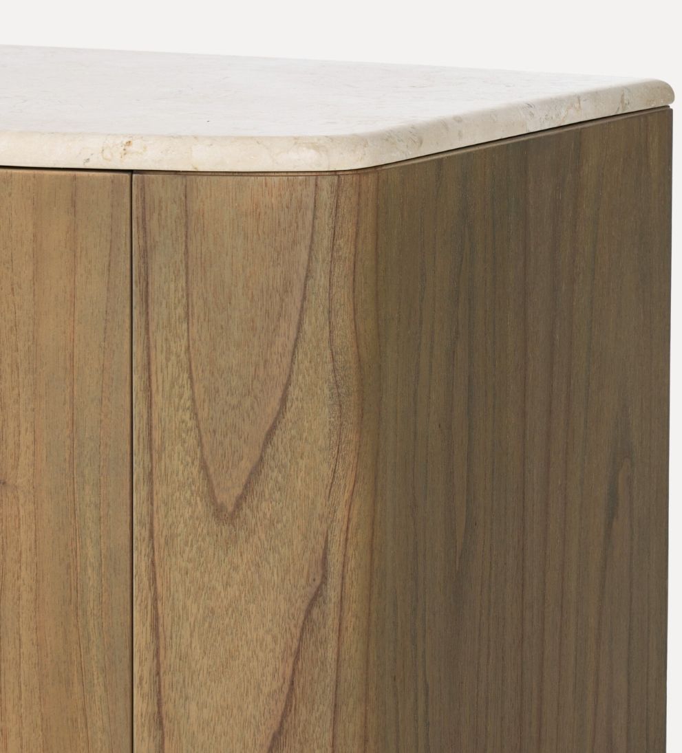 Vance Media Console – Streamlined Buffet with Warm Wood Finish, Generous Concealed Storage for Media Essentials, Clean Grounded Silhouette, 78"W x 18"D x 24"H
