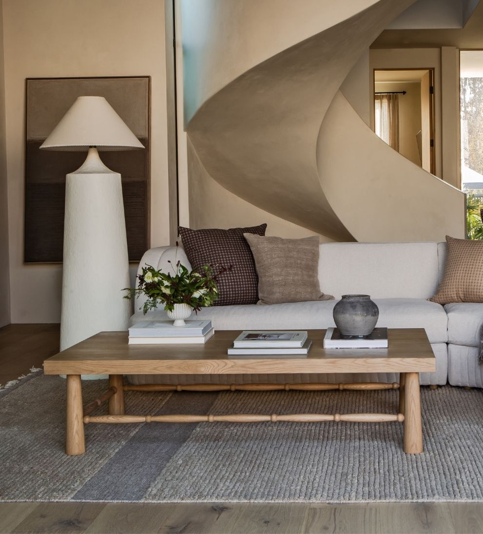 Hydrangea White Oak Spindle Coffee Table - Simplicity and sculptural beauty come together in the Hydrangea Coffee Table, designed to anchor your -…