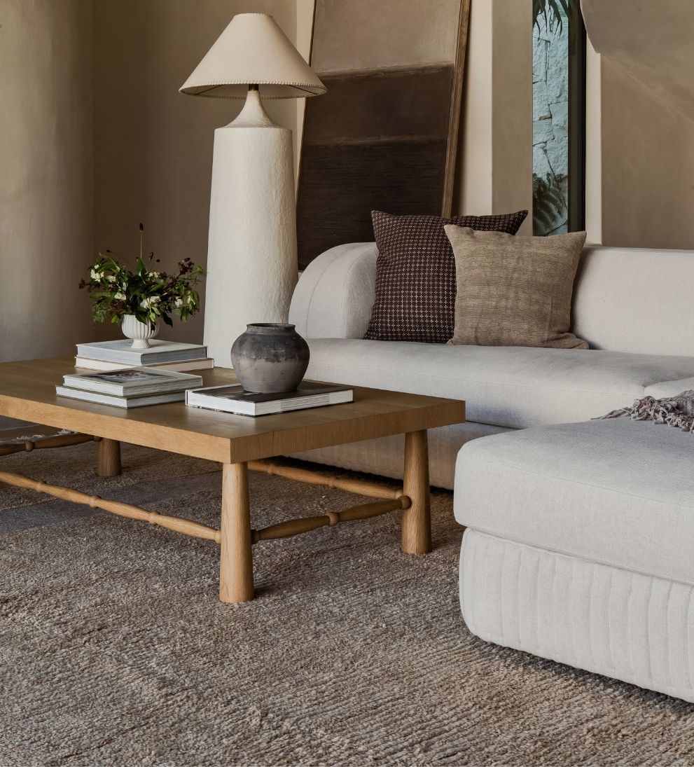 Hydrangea White Oak Spindle Coffee Table - Simplicity and sculptural beauty come together in the Hydrangea Coffee Table, designed to anchor your -…