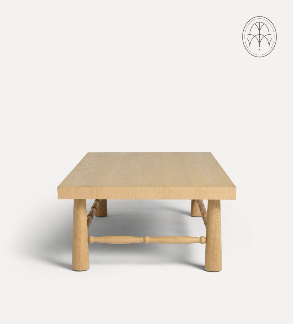 Hydrangea White Oak Spindle Coffee Table - Simplicity and sculptural beauty come together in the Hydrangea Coffee Table, designed to anchor your -…