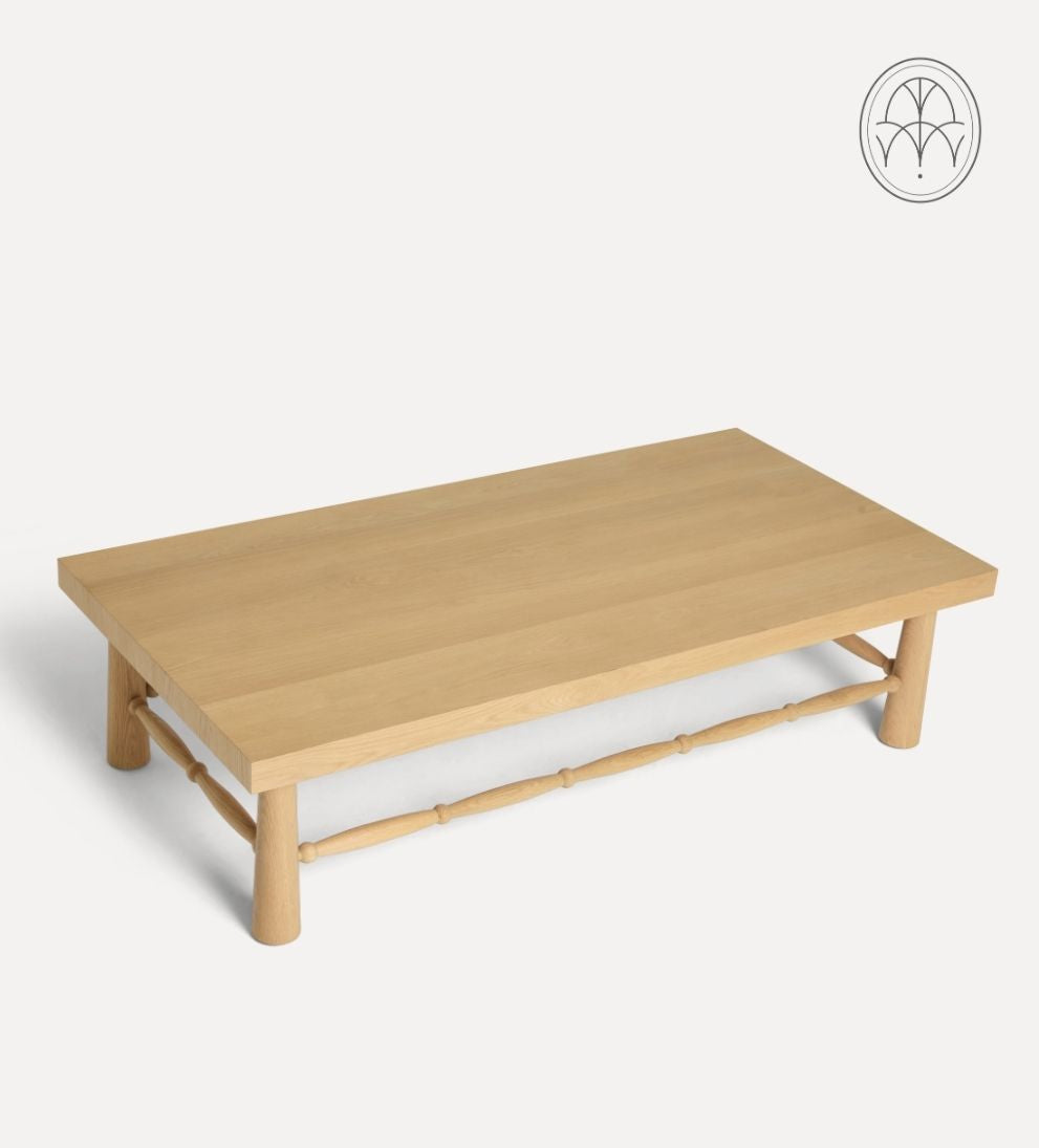 Hydrangea White Oak Spindle Coffee Table - Simplicity and sculptural beauty come together in the Hydrangea Coffee Table, designed to anchor your -…