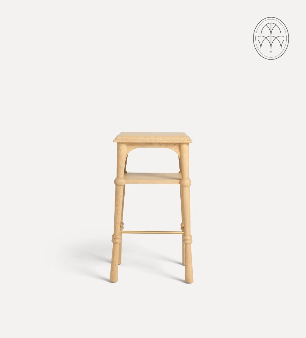 Peony White Oak Shelf Side Table - Dimensions: 15 L x 15 W x 26 H | Distance Between Legs: 12.13Petite, poised, and quietly confident, the Peony Side