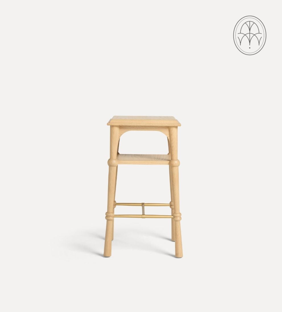 Peony White Oak Shelf Side Table - Dimensions: 15 L x 15 W x 26 H | Distance Between Legs: 12.13Petite, poised, and quietly confident, the Peony Side